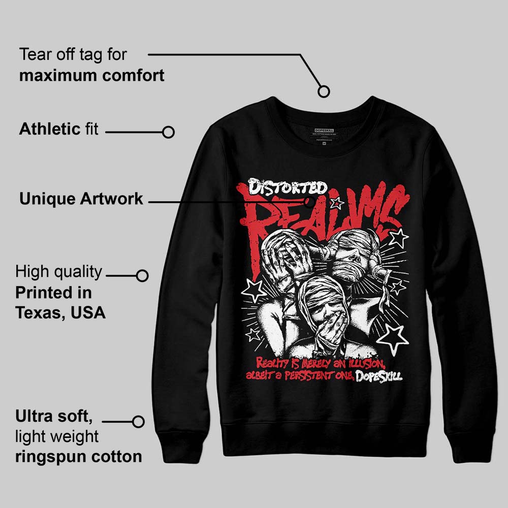 Black and White Collection DopeSkill Sweatshirt Distorted Realms Graphic