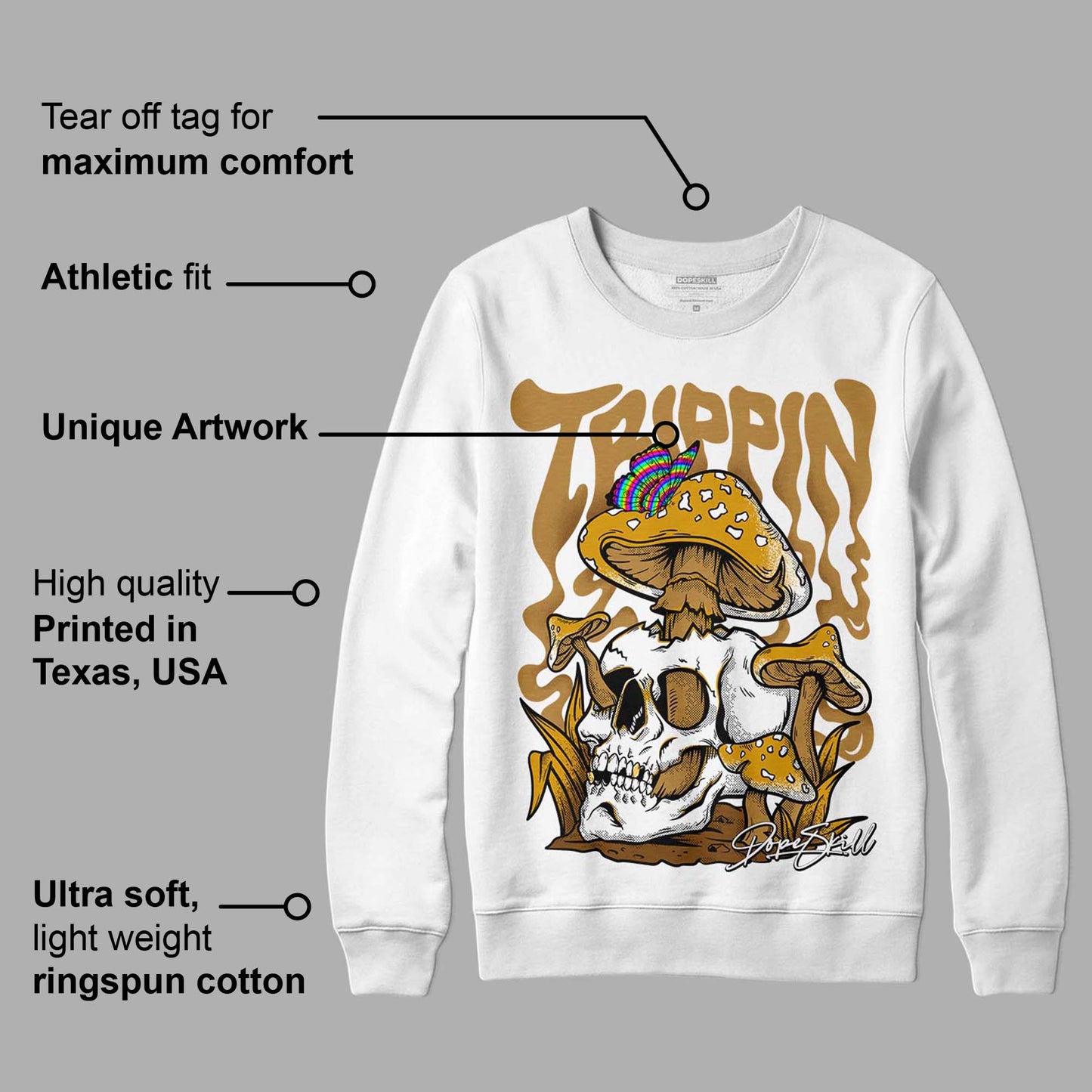 Wheat 13s DopeSkill Sweatshirt Trippin Graphic