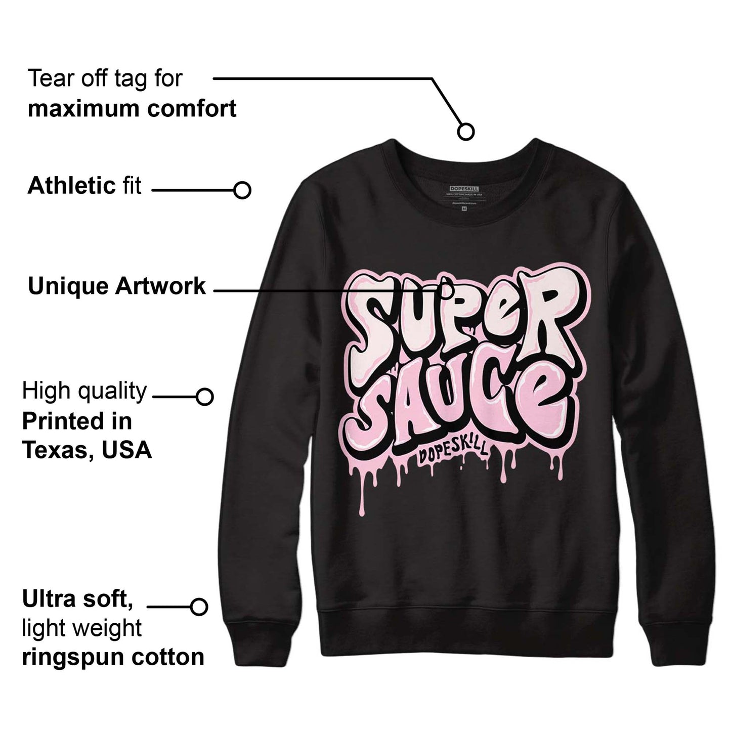 Dunk Low Pink Foam DopeSkill Sweatshirt Super Sauce Graphic