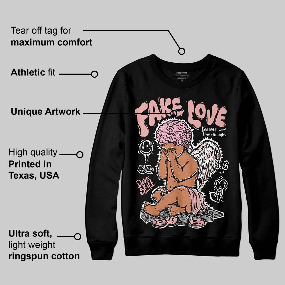 Rust Pink 1s 2025 DopeSkill Sweatshirt False Love Graphic
