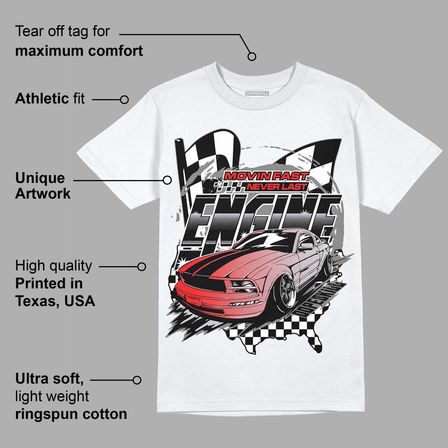 Grey Collection DopeSkill T-Shirt ENGINE Tshirt Graphic