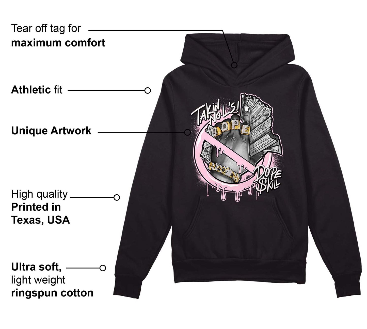 Dunk Low Pink Foam DopeSkill Hoodie Sweatshirt Takin No L's Graphic