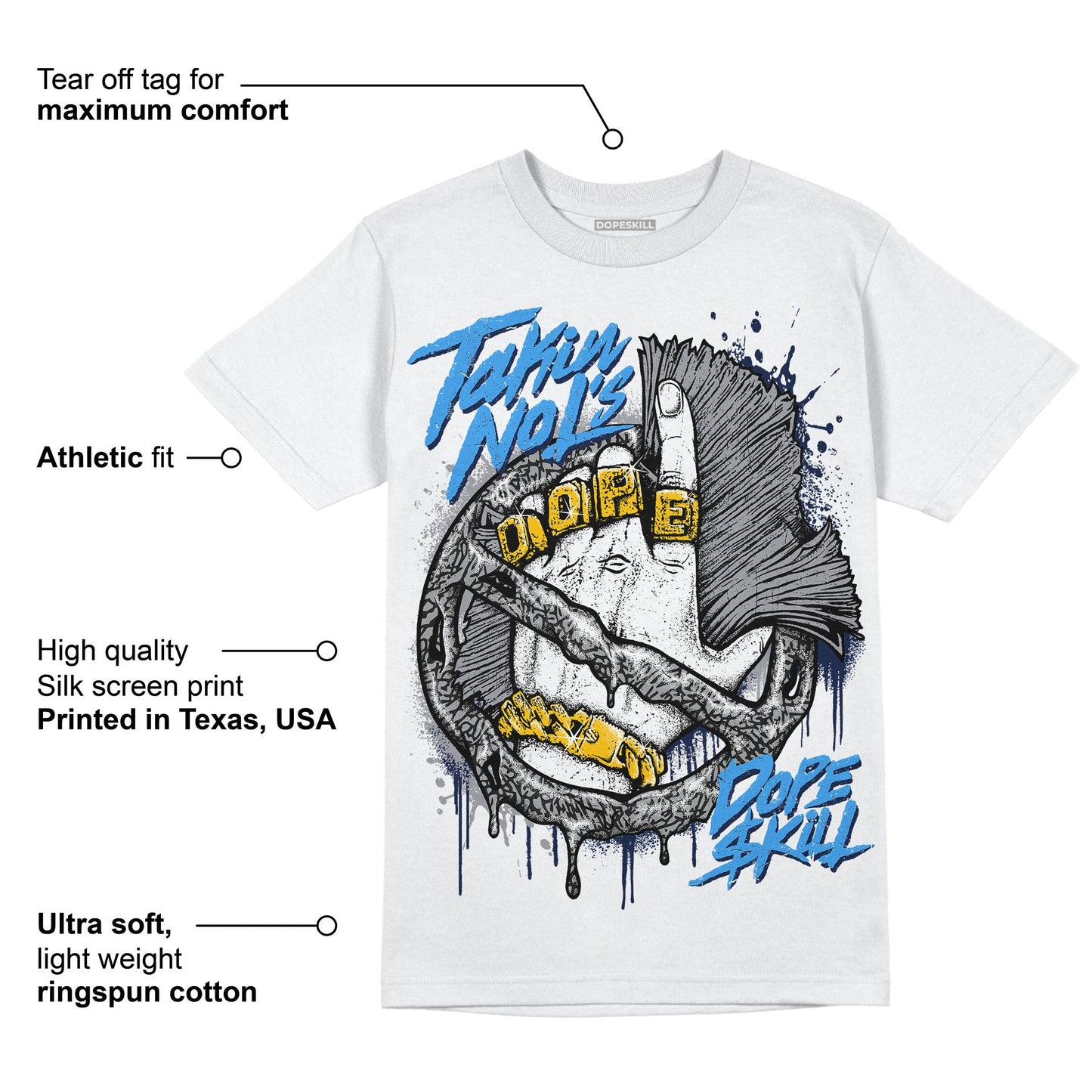 Midnight Navy 3s DopeSkill T-Shirt Takin No L's Graphic