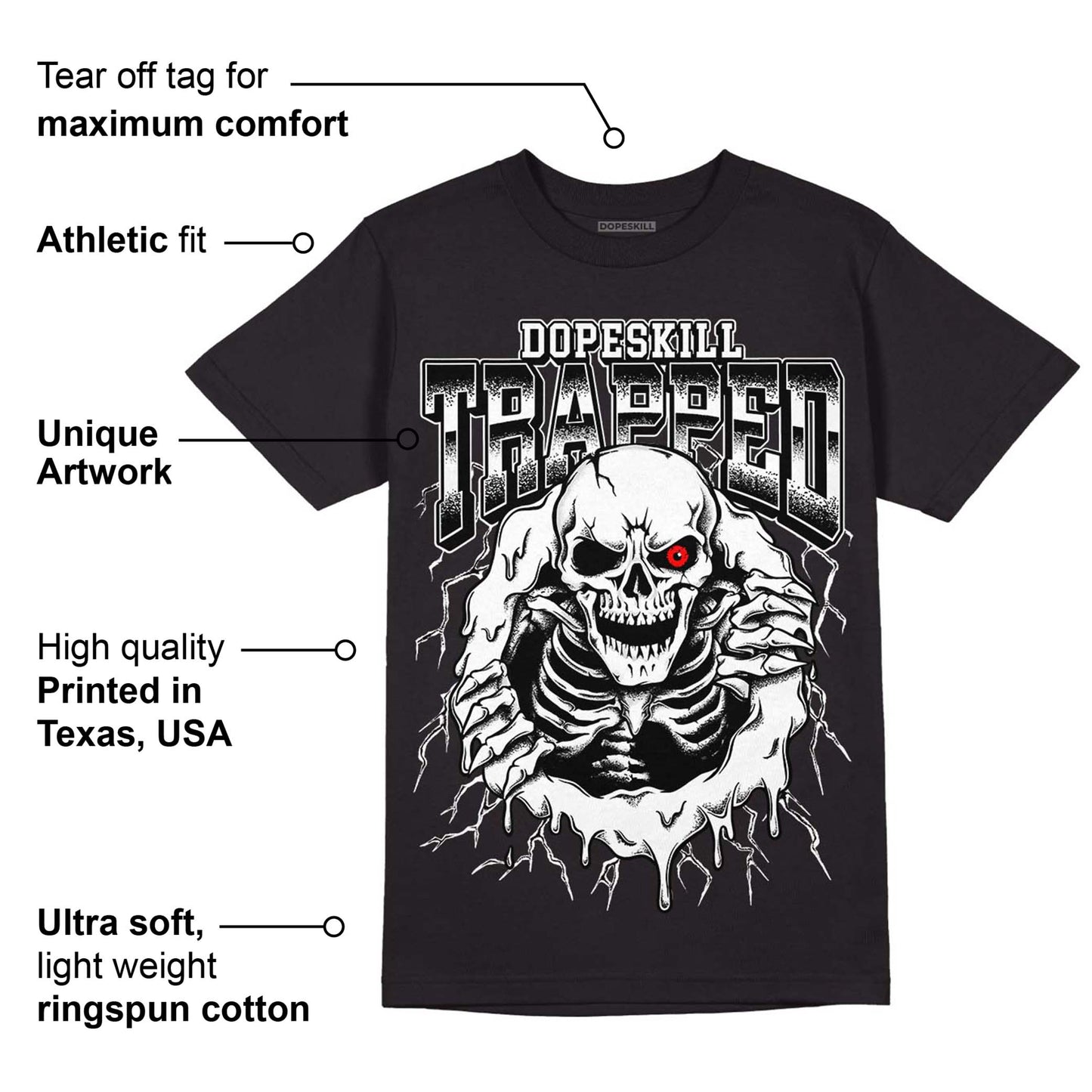 Dunk Low Panda White Black DopeSkill T-Shirt Trapped Halloween Graphic