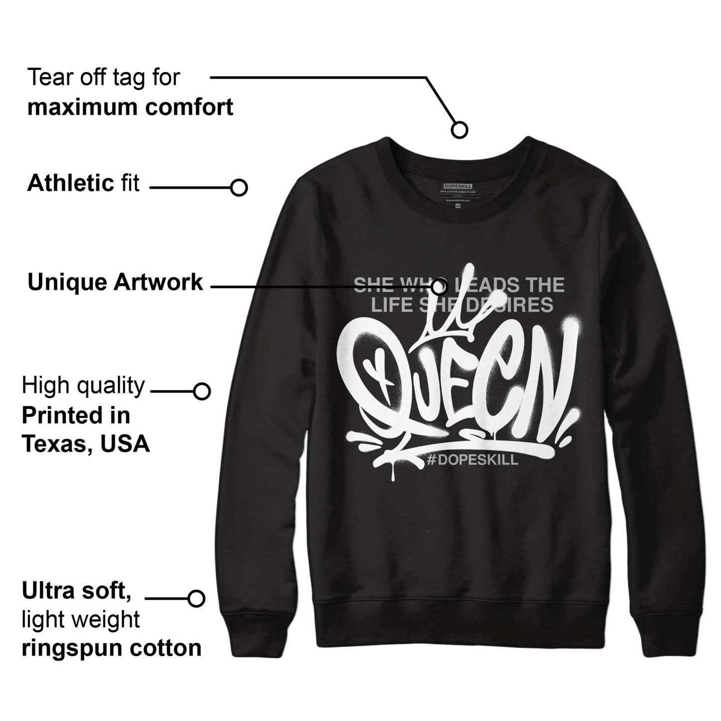 Dunk Low Panda White Black DopeSkill Sweatshirt Queen Graphic