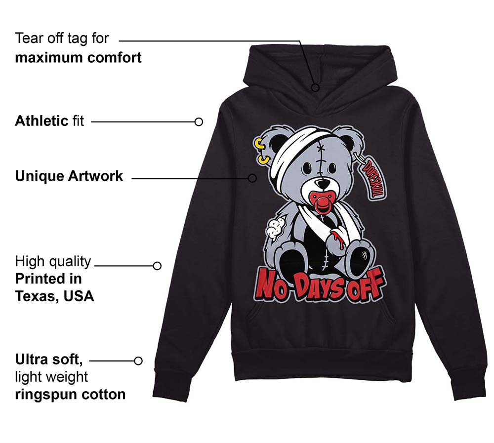 Bred Reimagined 4s DopeSkill Hoodie Sweatshirt Hurt Bear Graphic