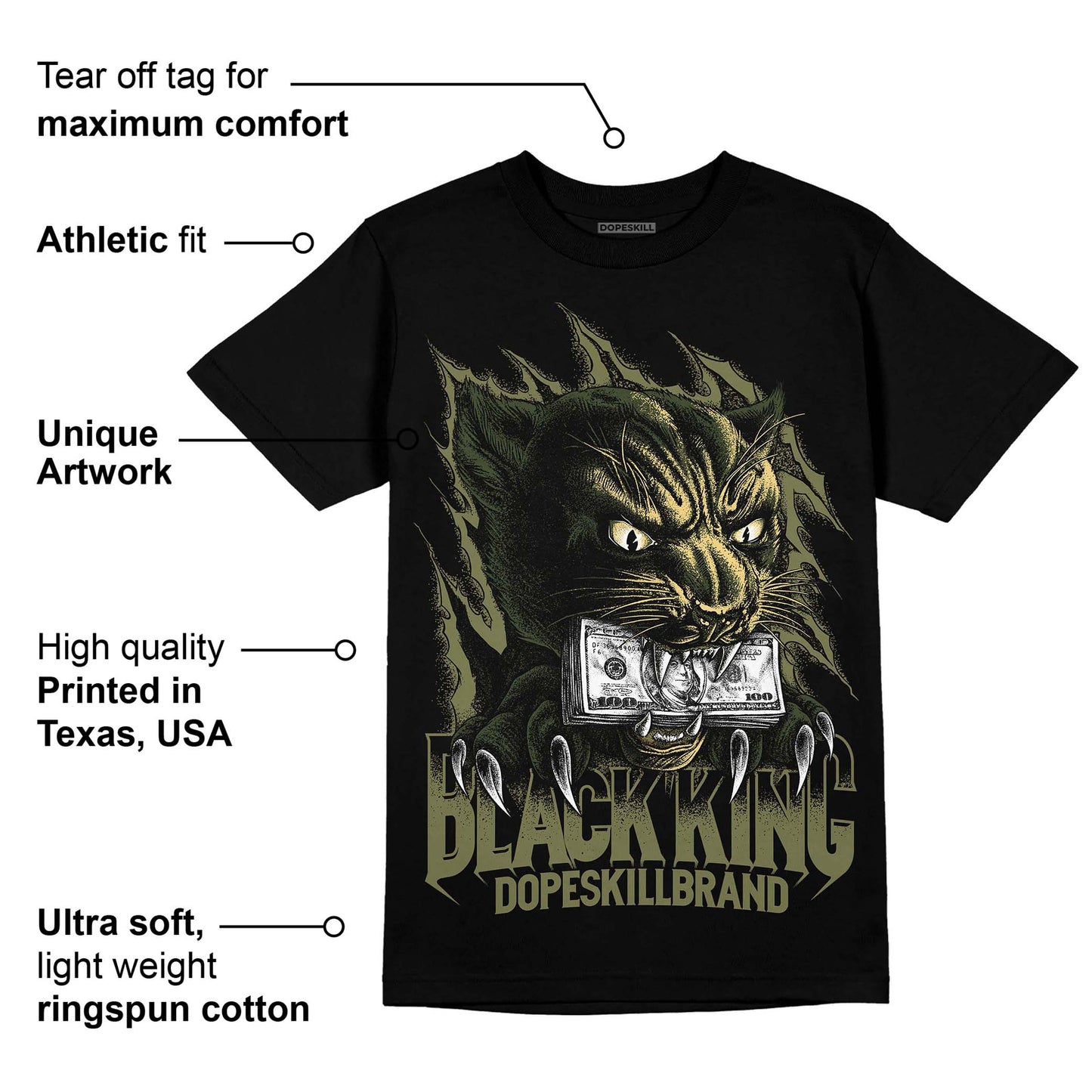 Craft Olive 4s DopeSkill T-Shirt Black King Graphic