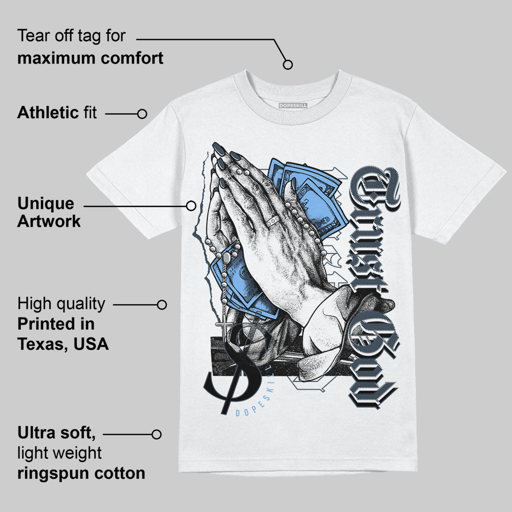 AJ 6 Midnight Navy DopeSkill White T-Shirt Trust God Graphic
