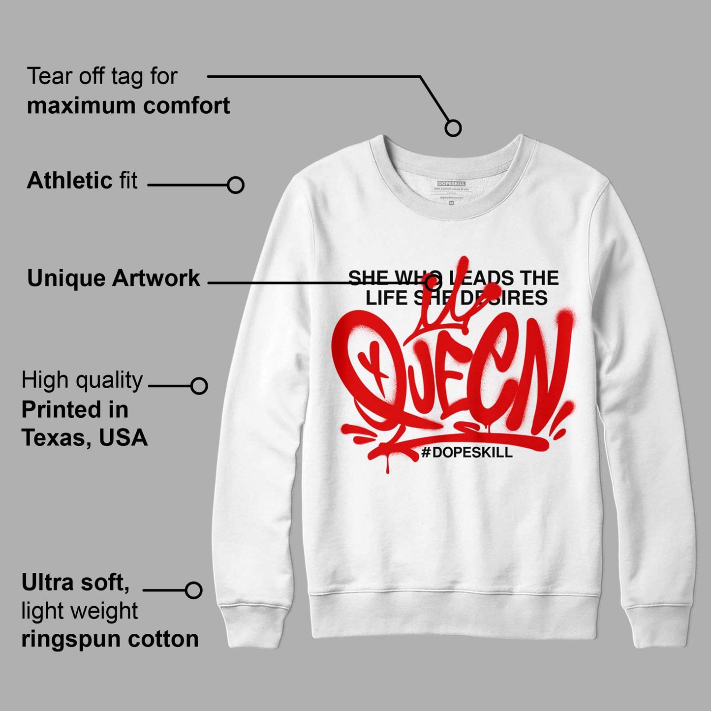 Red Cement 4S DopeSkill Sweatshirt Queen Graphic