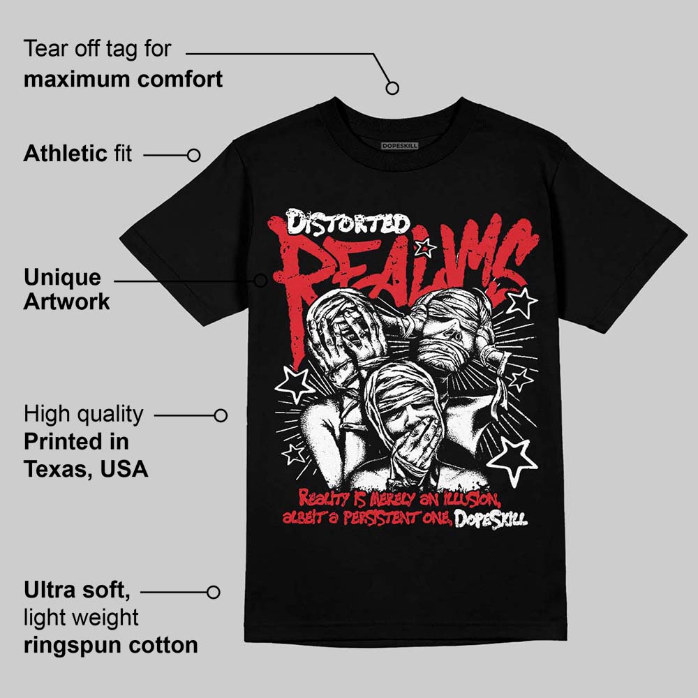 Black and White Collection DopeSkill T-Shirt Distorted Realms Graphic