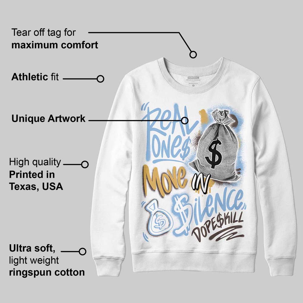 Handball Spezial Light Blue DopeSkill Sweatshirt Real Ones Move In Silence Graphic