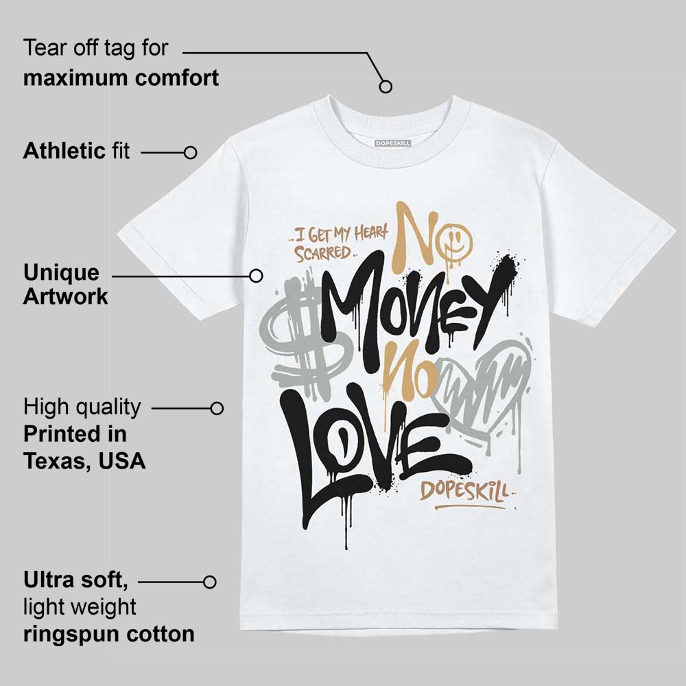 1906R ‚ÄòWhite Gold‚Äô DopeSkill T-Shirt No Money No Love Typo Graphic