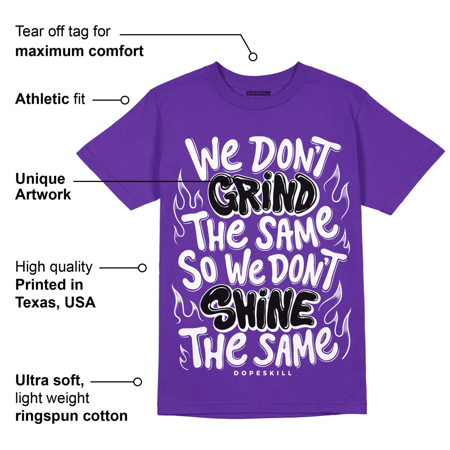 Court Purple 13s DopeSkill Purple T-shirt Grind Shine Graphic