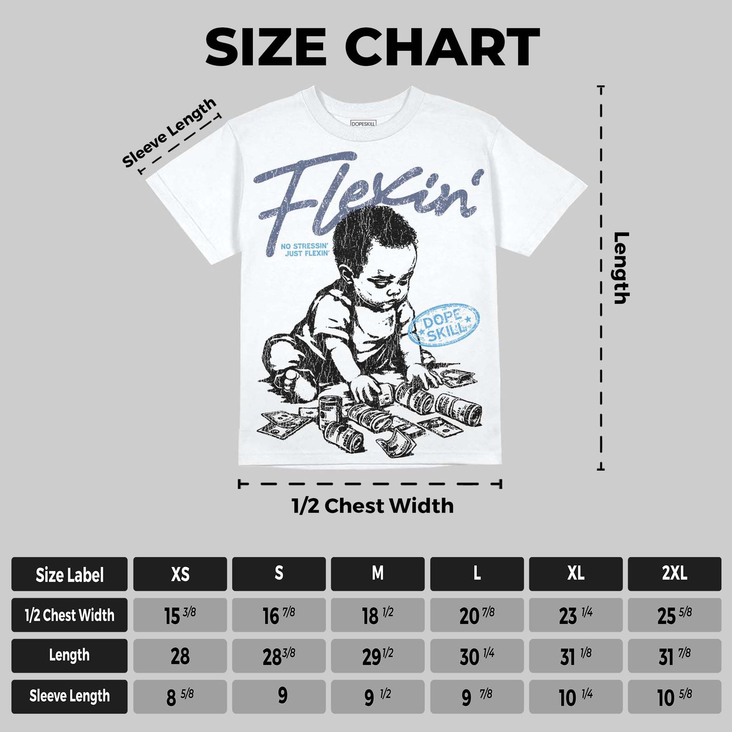 Diffused Blue 11s DopeSkill Oversize Print T-Shirt Flexin' Graphic