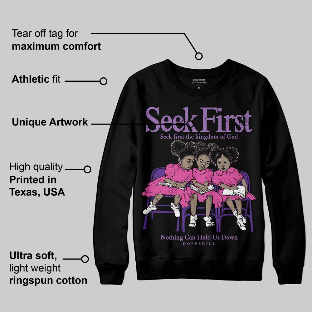 PURPLE Collection DopeSkill Sweatshirt New Seek First Graphic