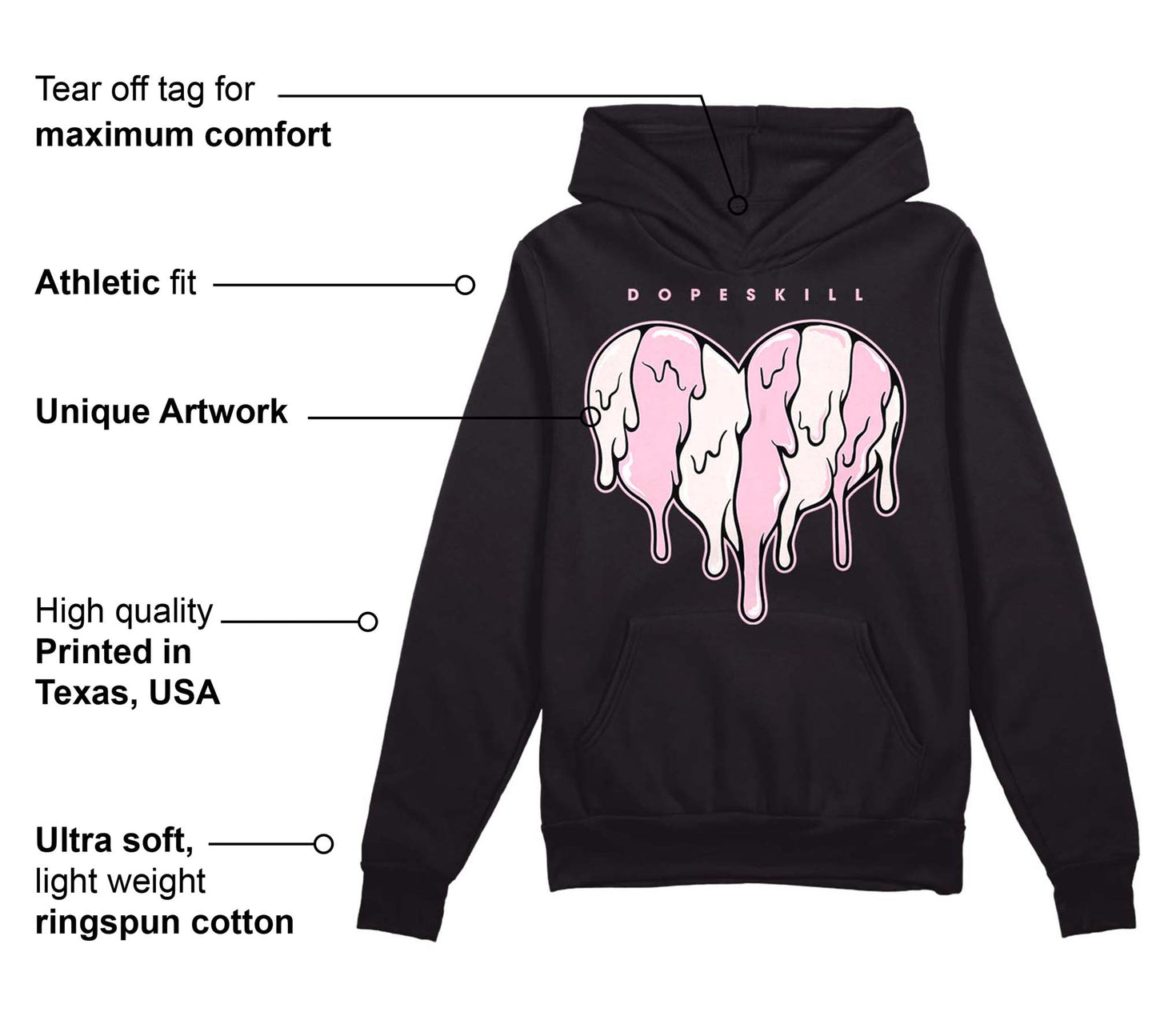 Dunk Low Pink Foam DopeSkill Hoodie Sweatshirt Slime Drip Heart Graphic