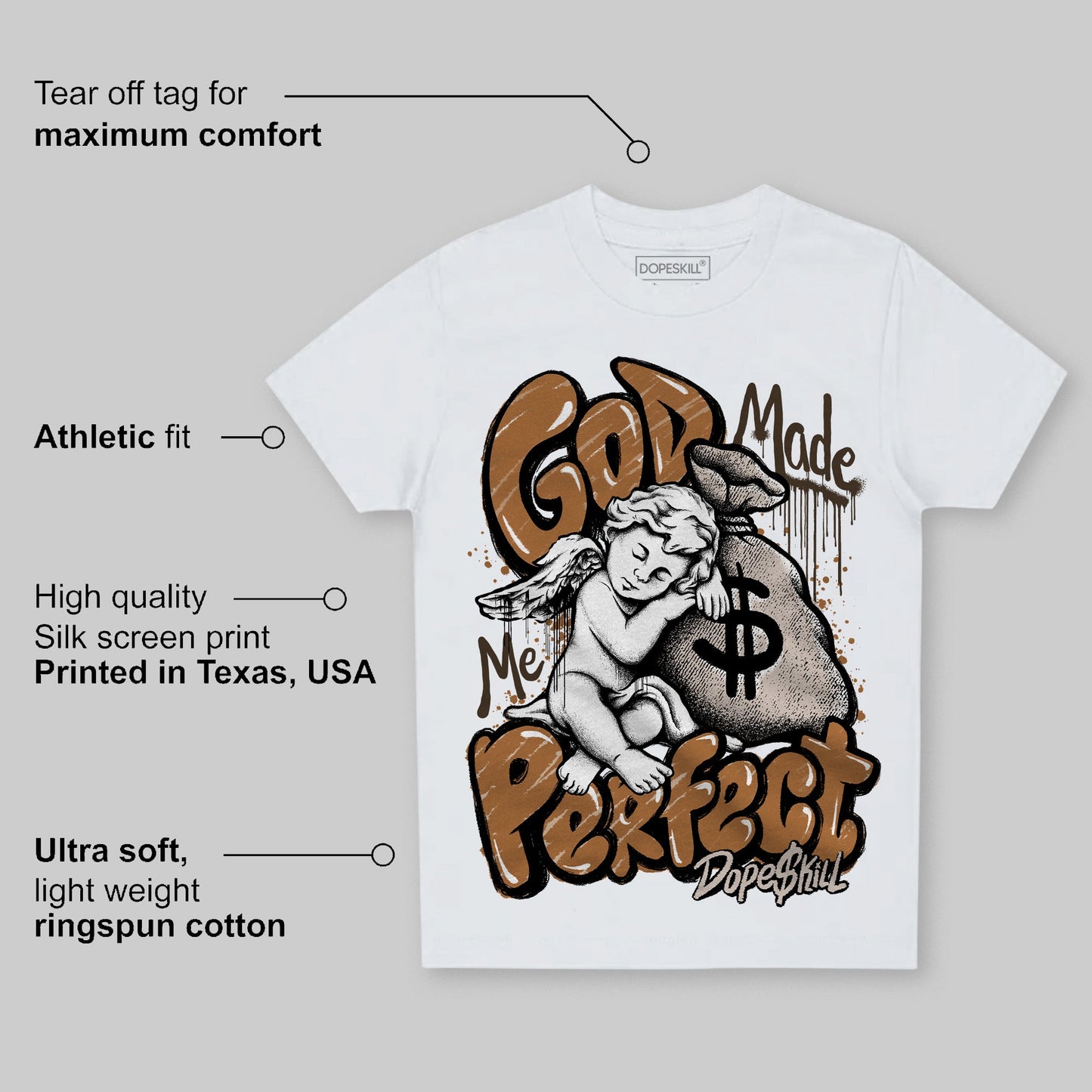 Palomino 3s DopeSkill Toddler Kids T-shirt God Made Me Perfect Graphic