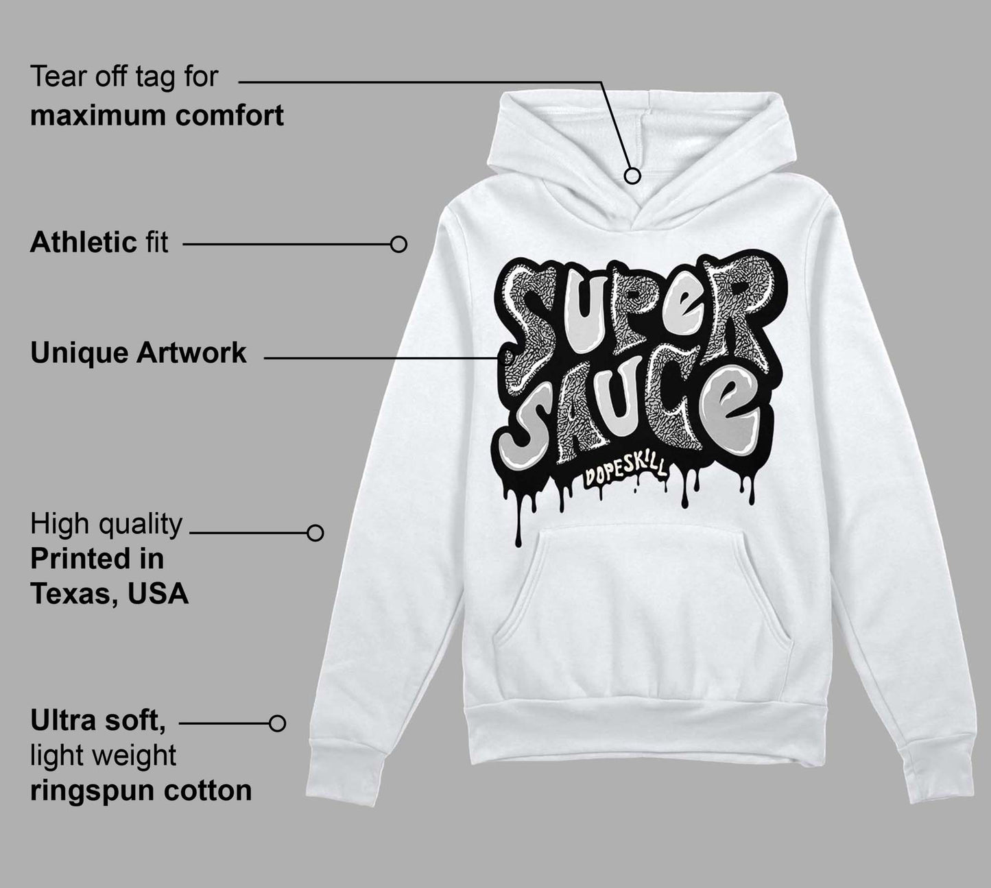 Off Noir 3s DopeSkill Hoodie Sweatshirt Super Sauce Graphic