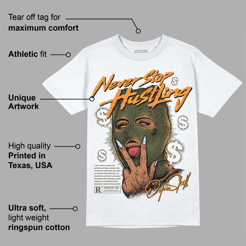 Olive 5s DopeSkill T-Shirt Never Stop Hustling Graphic
