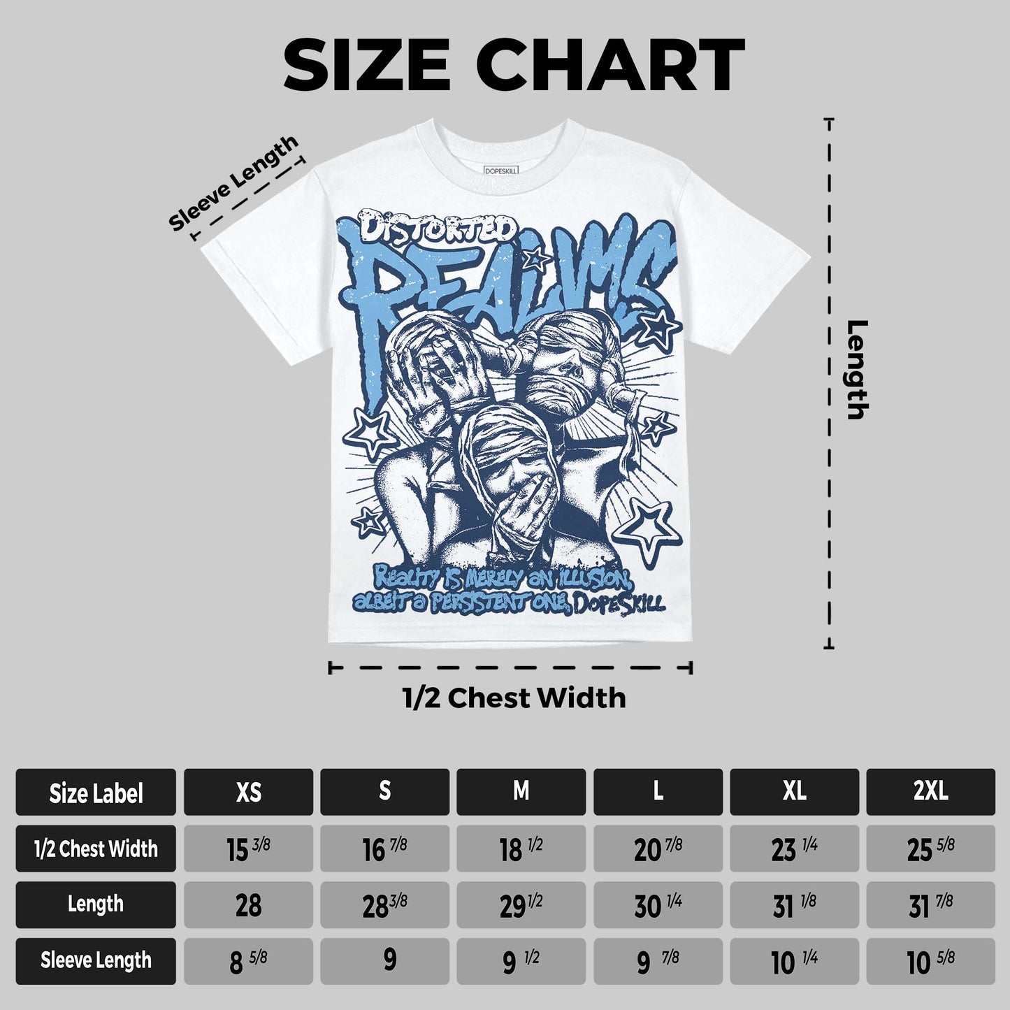 Summit White Navy 4s DopeSkill Oversize Print T-Shirt Distorted Realms Graphic