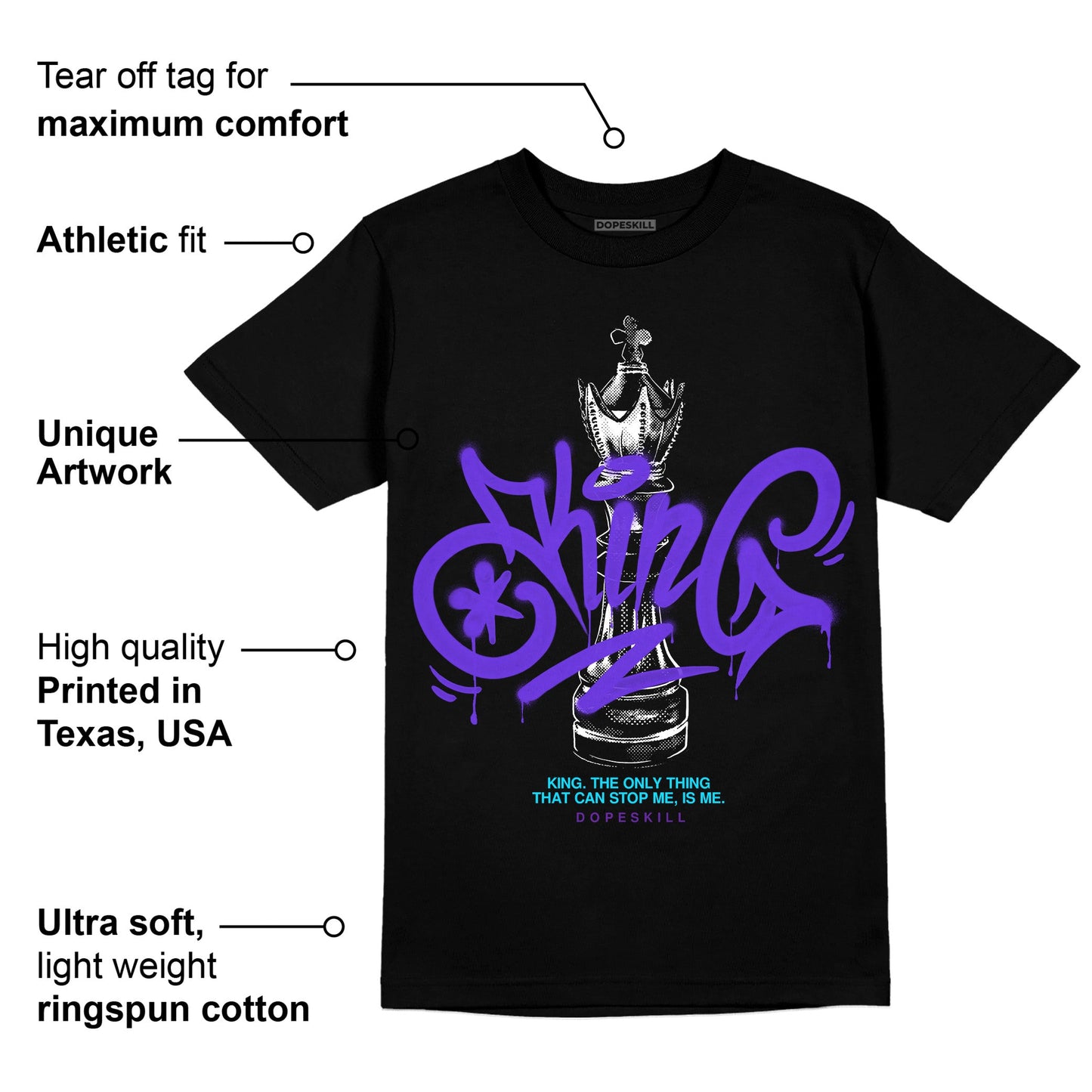 Aqua 6s DopeSkill T-Shirt King Chess Graphic