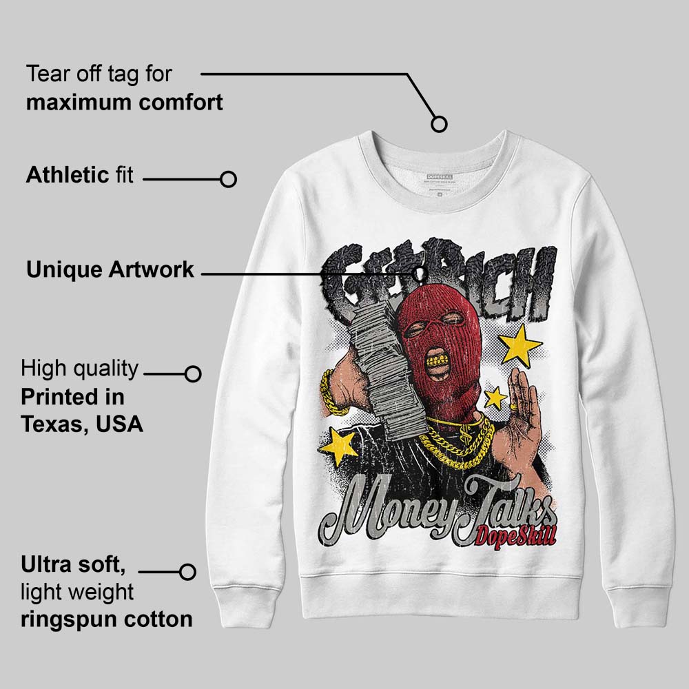 Black Cat 3s DopeSkill Sweatshirt Get Rich Graphic