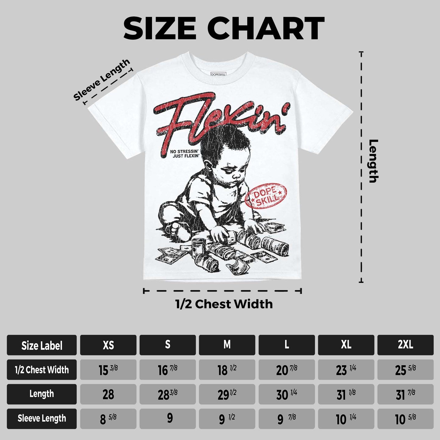 Flu Game 12s DopeSkill Oversize Print T-Shirt Flexin' Graphic