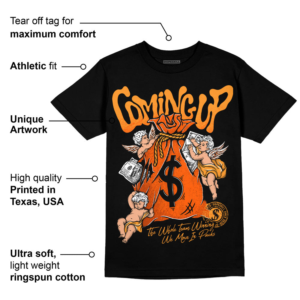 Brilliant Orange 12s DopeSkill T-Shirt Money Bag Coming Up Graphic