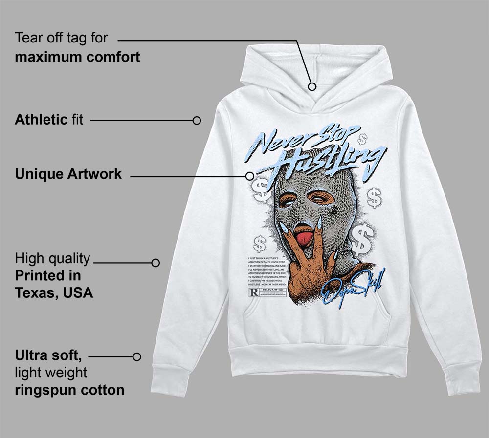 Cool Grey 11s DopeSkill Hoodie Sweatshirt Never Stop Hustling Graphic