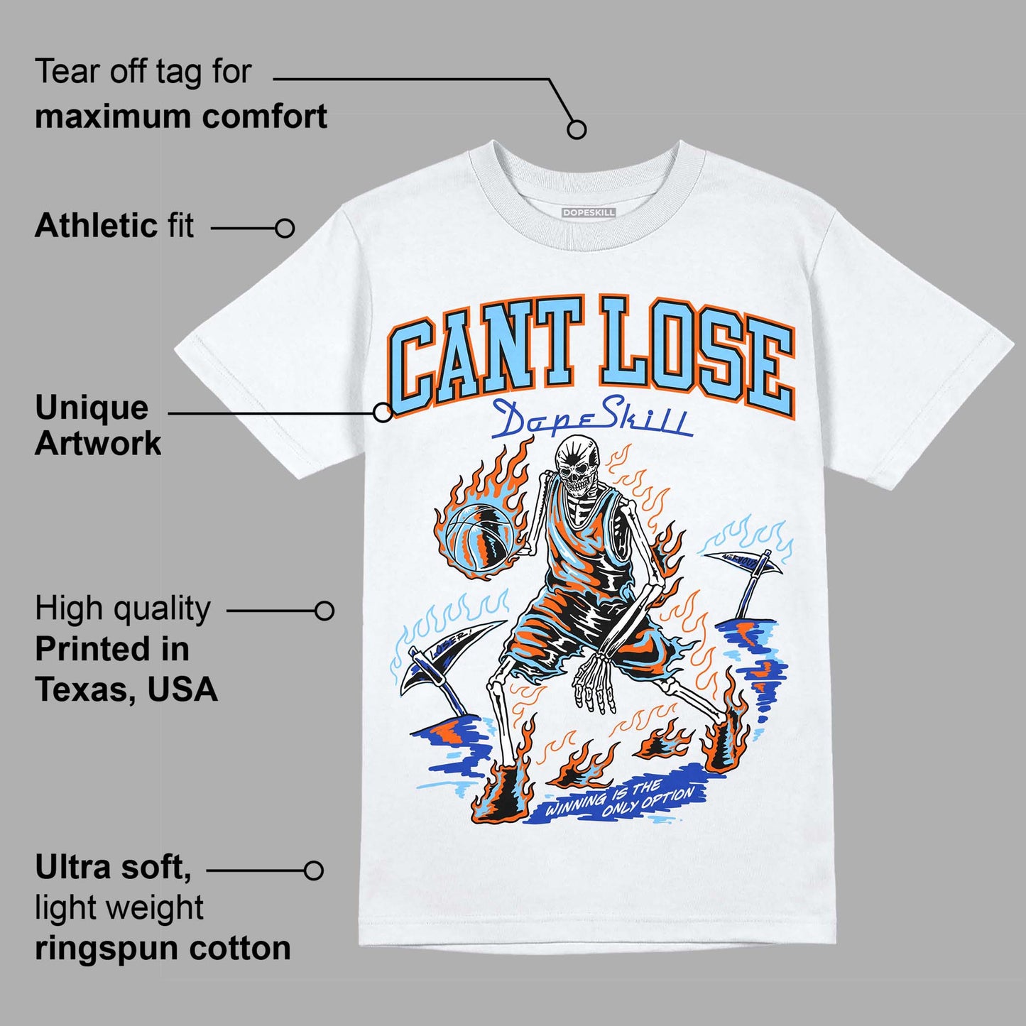 Dunk Low Futura University Blue DopeSkill T-Shirt Cant Lose Graphic