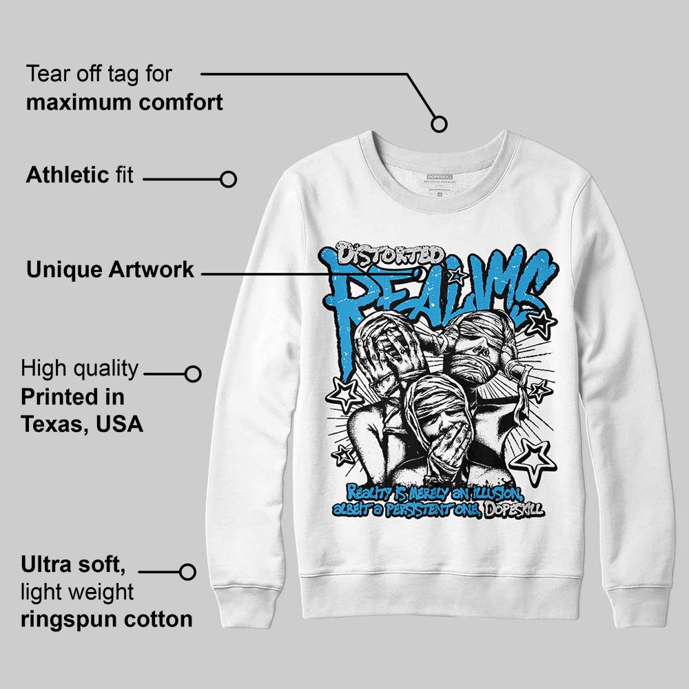 Military Blue 4s DopeSkill Sweatshirt Distorted Realms Graphic