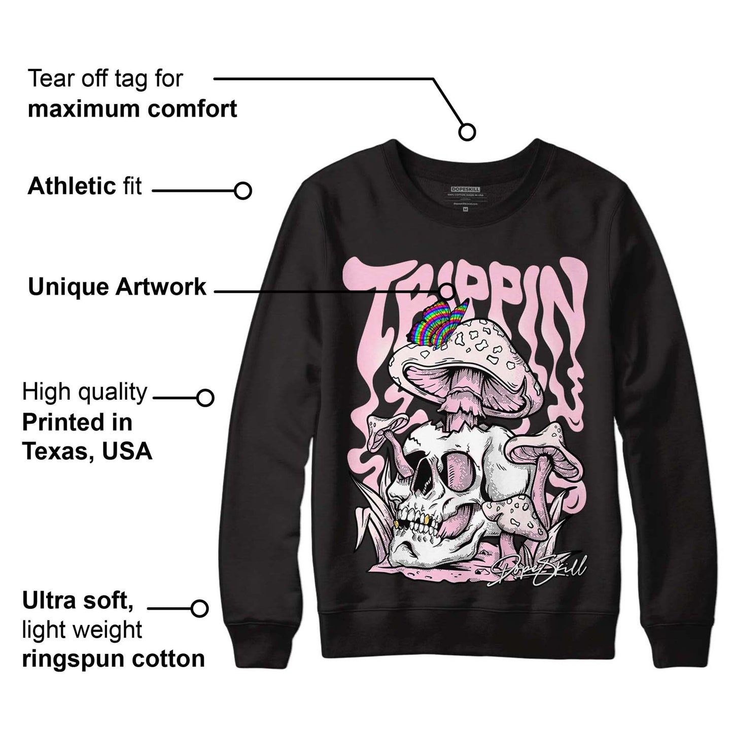 Dunk Low Pink Foam DopeSkill Sweatshirt Trippin Graphic
