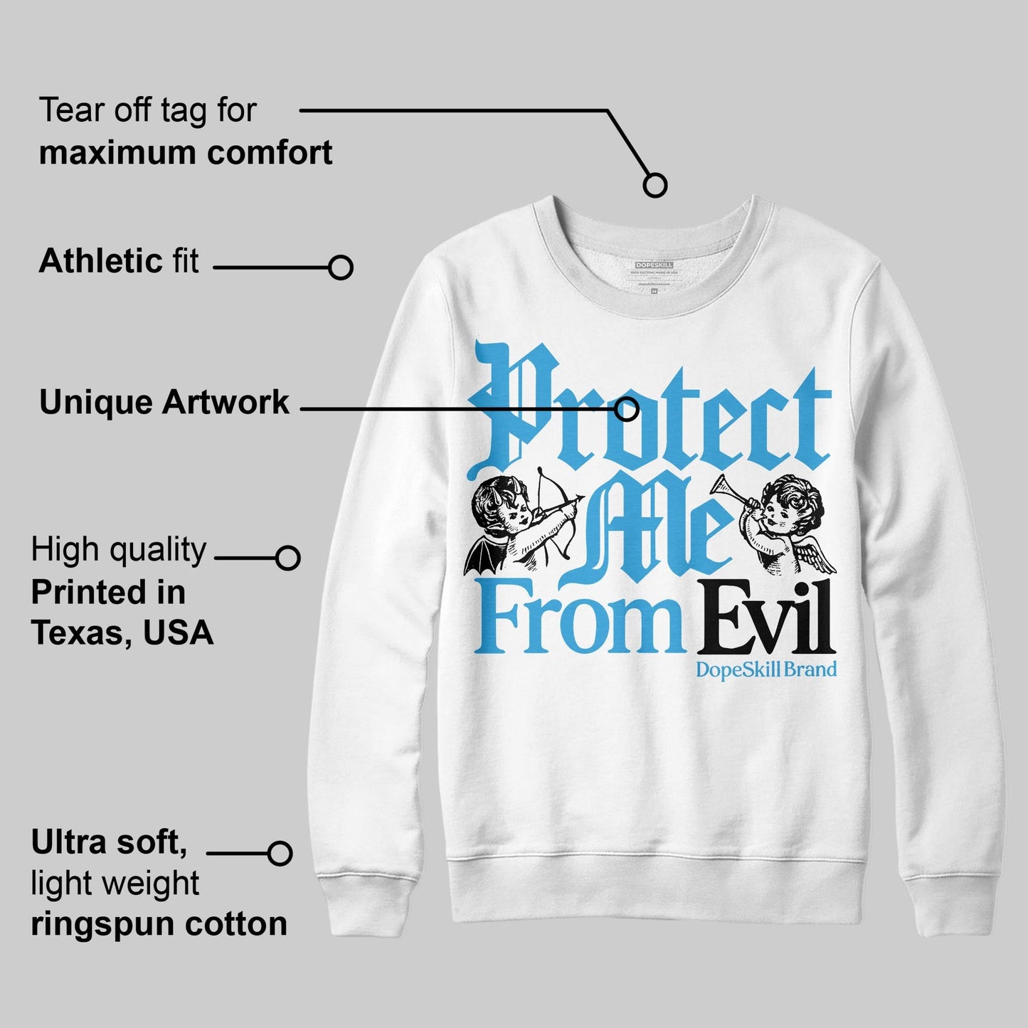 UNC Reimagined 1s DopeSkill Sweatshirt Protect Me From Evil Graphic