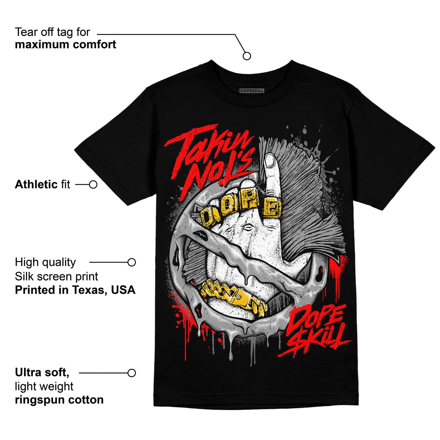 85 Black White 1s DopeSkill T-Shirt Takin No L's Graphic