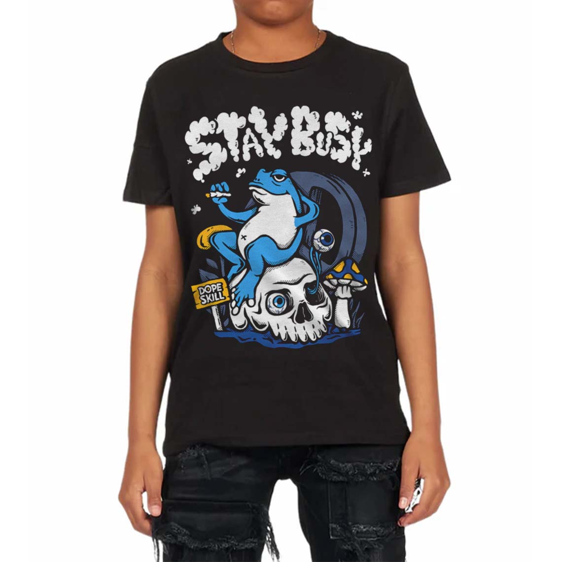 Diffused Blue 11s DopeSkill Toddler Kids T-shirt Stay Busy Graphic