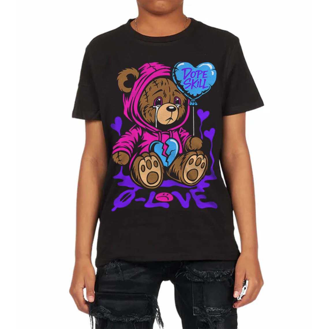 Dunk Active Fuchsia DopeSkill Toddler Kids T-shirt Broken Bear Graphic