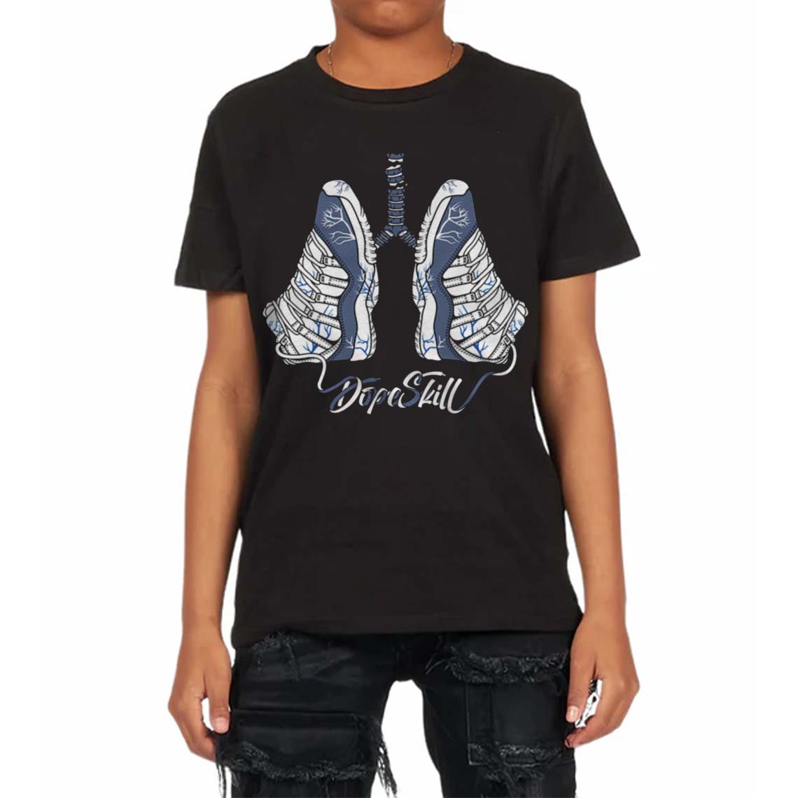 Diffused Blue 11s DopeSkill Toddler Kids T-shirt Breathe Graphic
