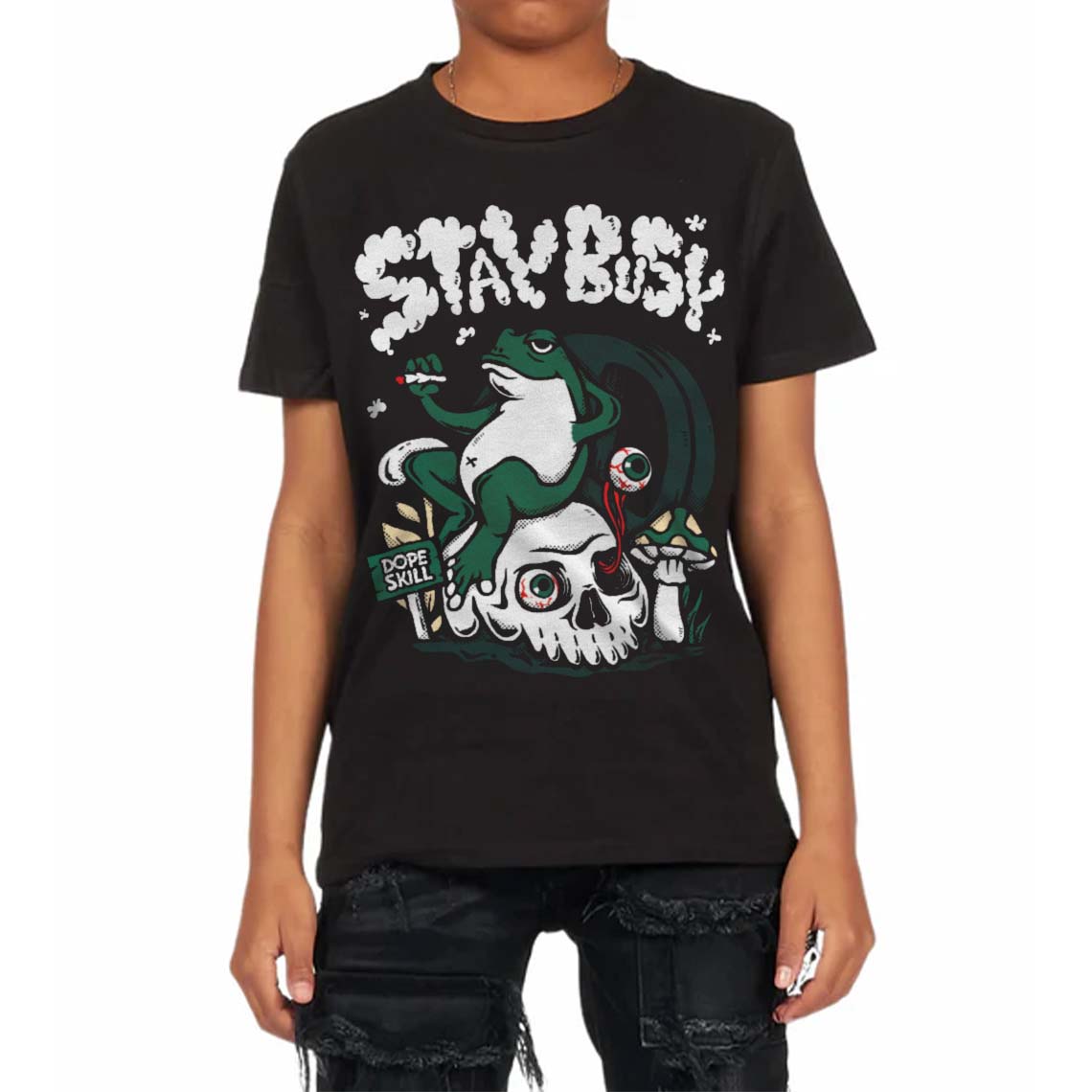 Oxidized Green 4s DopeSkill Toddler Kids T-shirt Stay Busy Graphic
