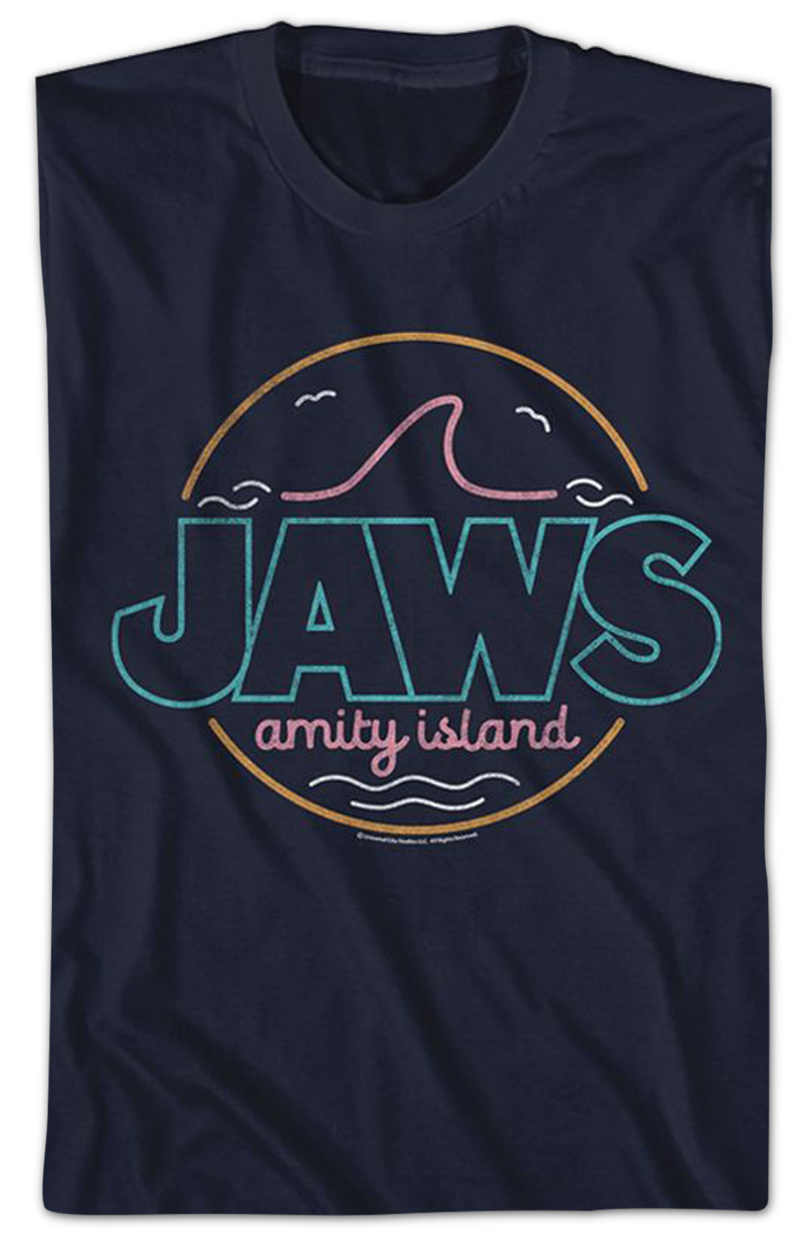 Neon Amity Island Sign Jaws T-Shirt