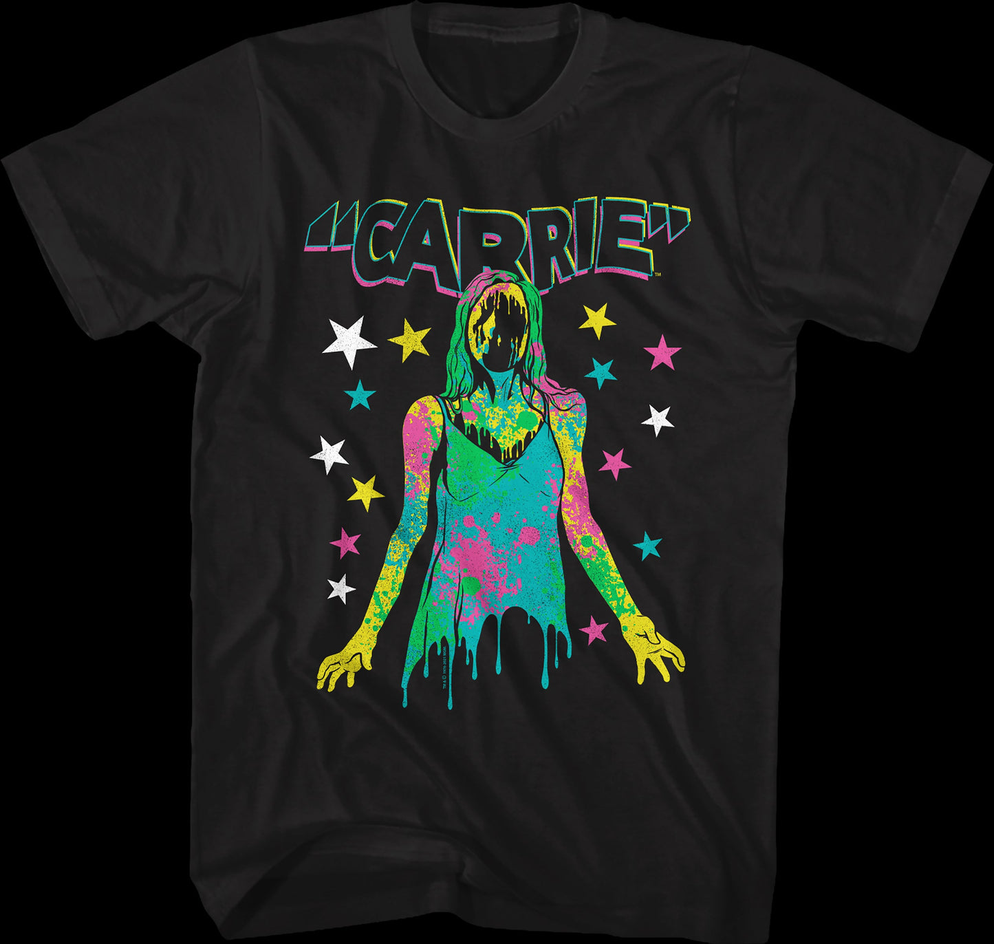 Neon Blood Splattered Prom Queen Carrie T-Shirt