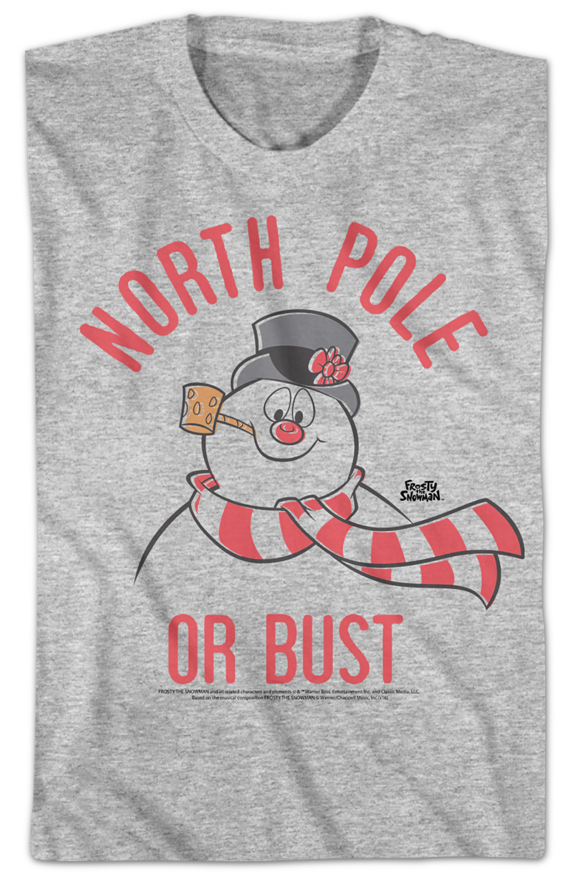 North Pole Or Bust Frosty The Snowman T-Shirt