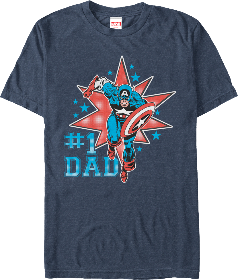Number One Dad Captain America T-Shirt