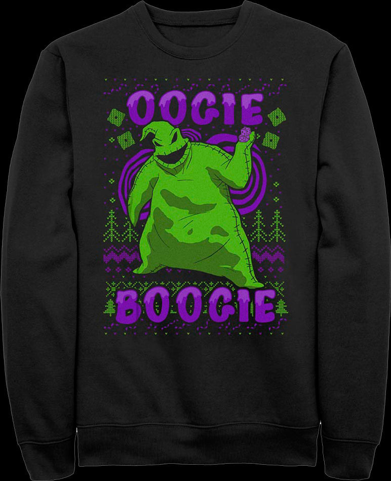 Oogie Boogie Faux Ugly Sweater Nightmare Before Christmas Sweatshirt