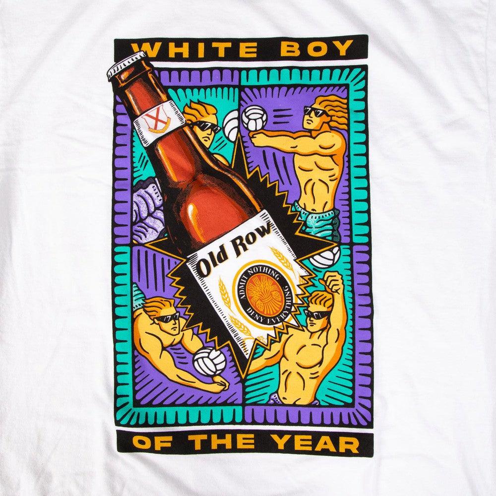 White Boy Of The Year Volleyball Pocket Tee