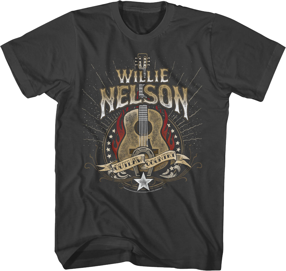 Outlaw Country Guitar Willie Nelson T-Shirt