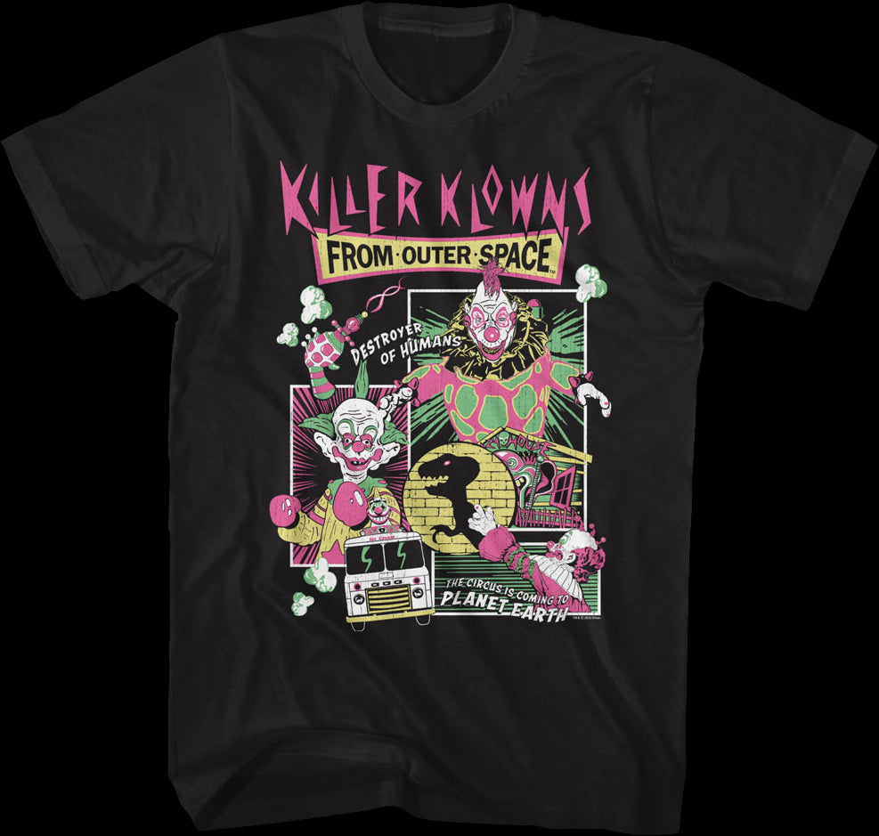 Panel Collage Killer Klowns From Outer Space T-Shirt