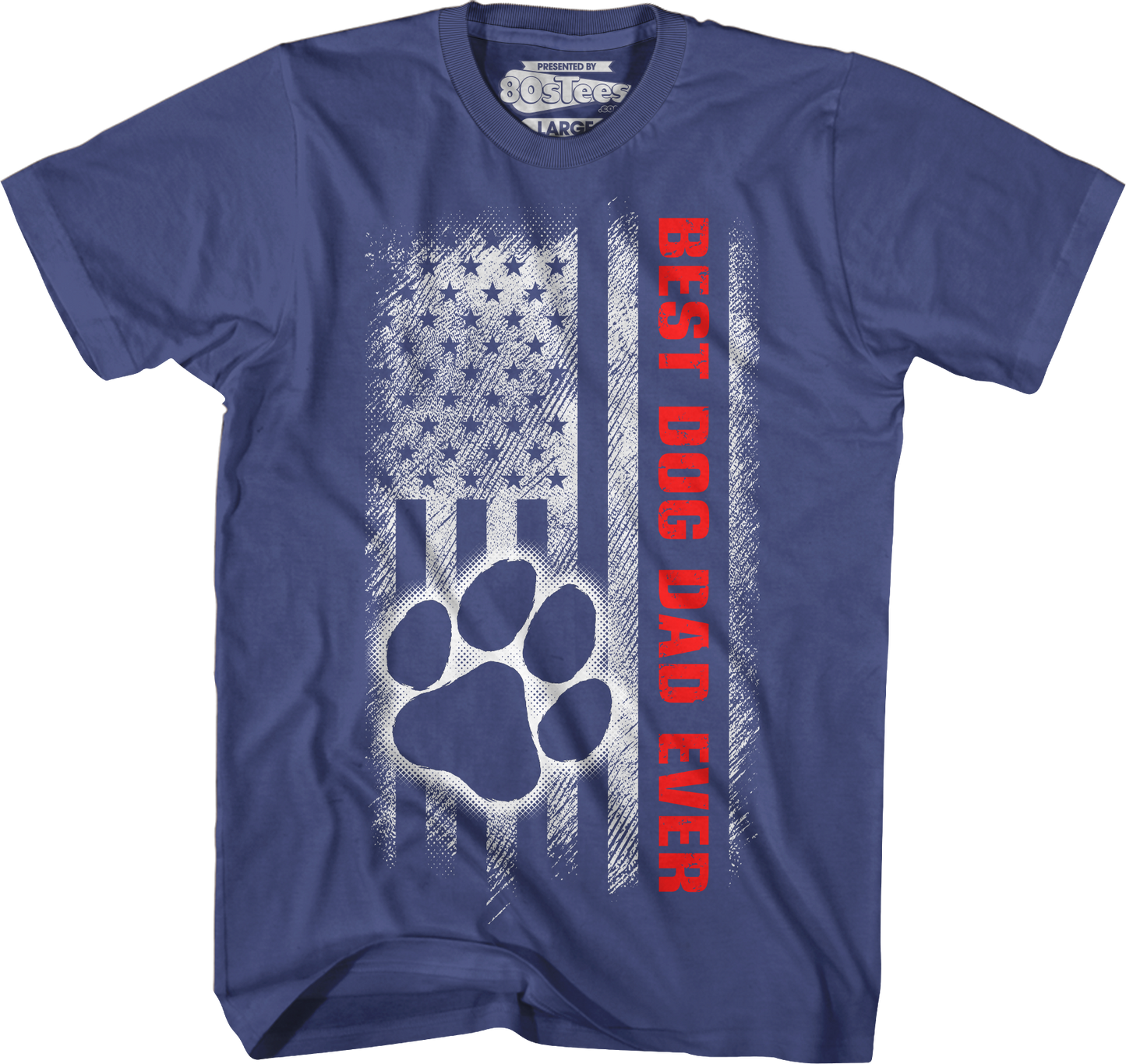 Paw & Flag Best Dog Dad Ever T-Shirt