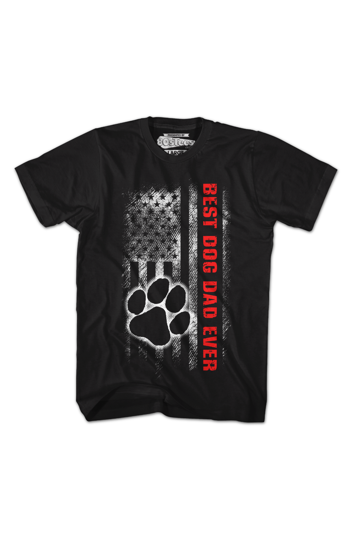 Paw & Flag Best Dog Dad Ever T-Shirt