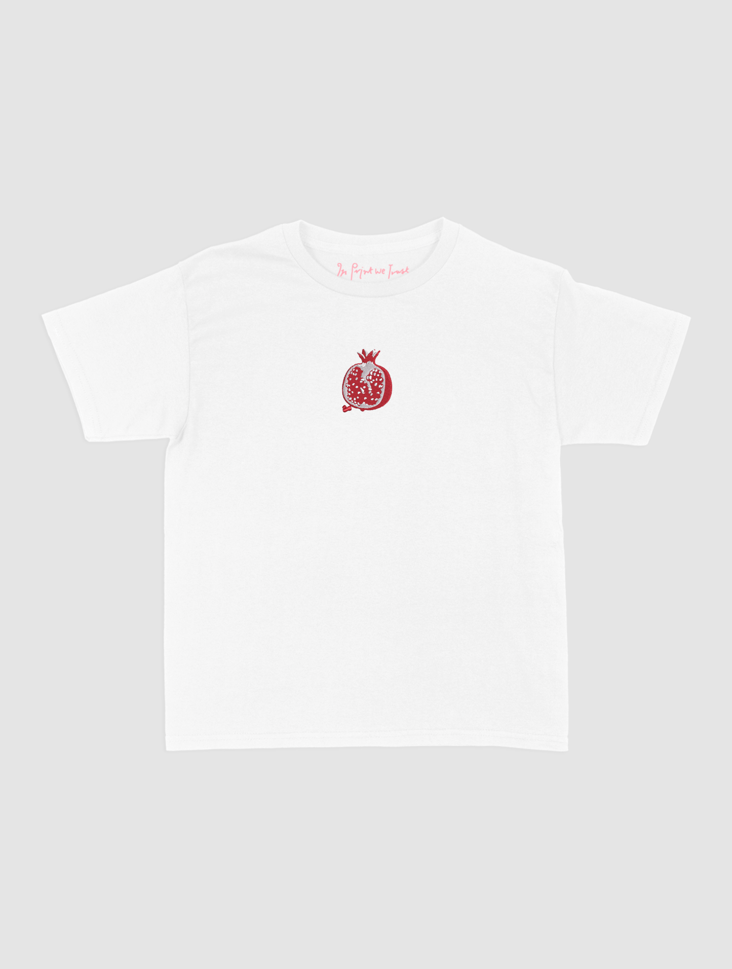 pomegranate embroidered baby tee