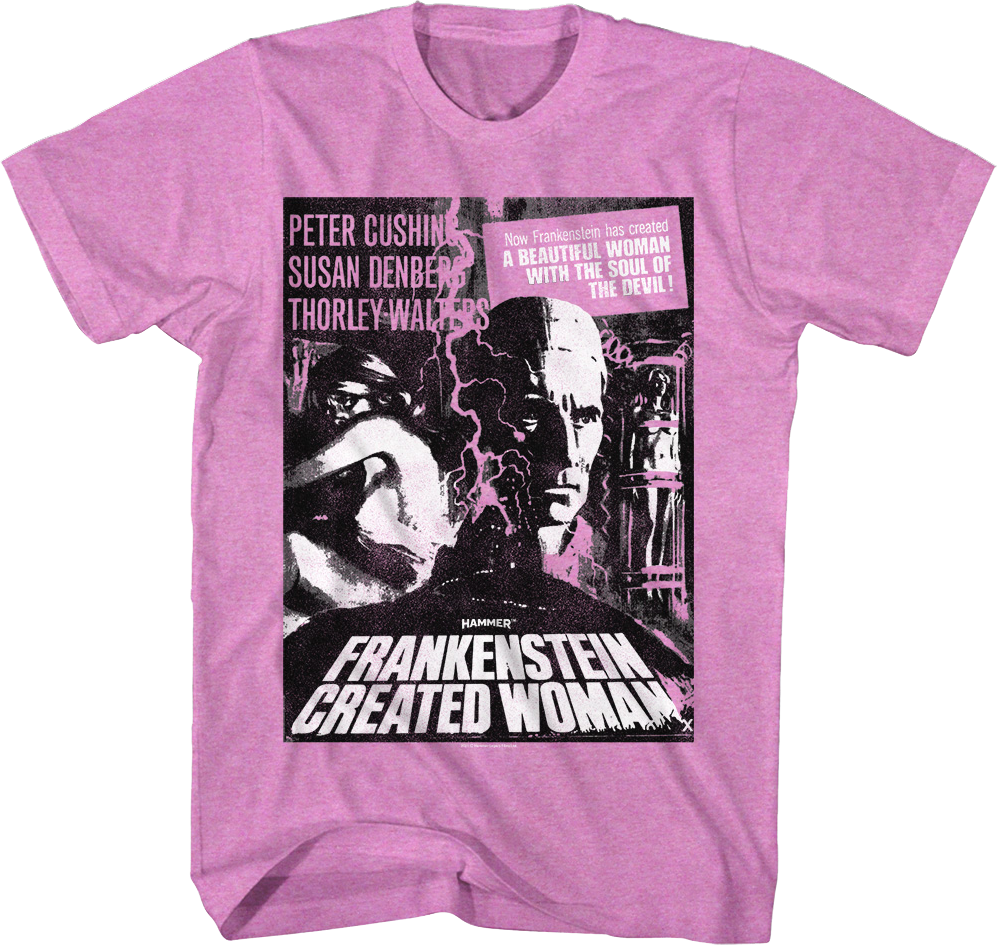 Purple Frankenstein Created Woman Hammer Films T-Shirt